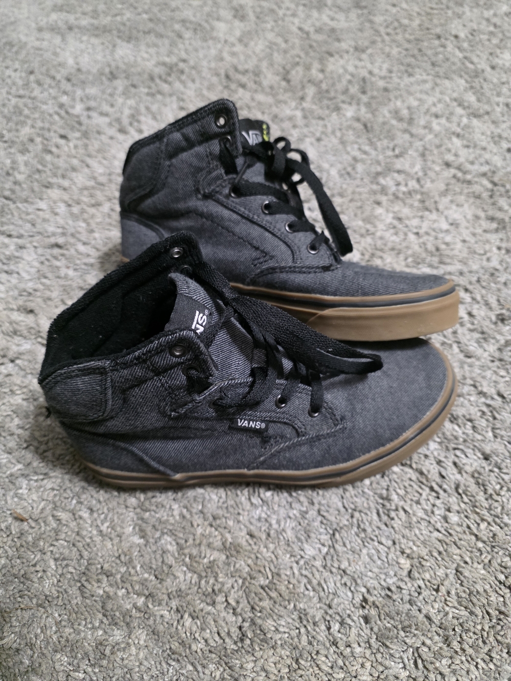 Vans Kids' High-Top Sneakers in Charcoal with Gum Sole